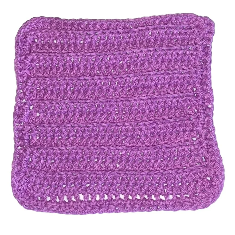 Hand Crafted Colorful Lavender Cotton Crochet All Purpose Dish or Wash Cloths